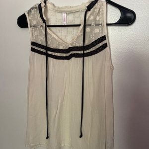 Cream shirt with lace